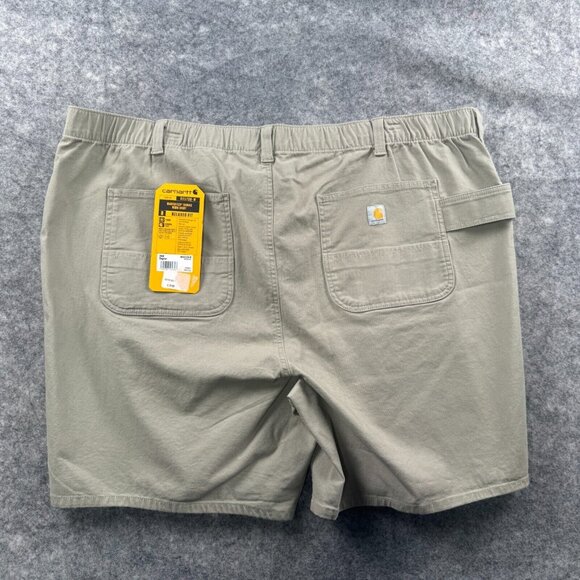 Carhartt Shorts Womens 26W Beige Relaxed Rugged Flex Canvas Carpenter Work NEW - Picture 2 of 9